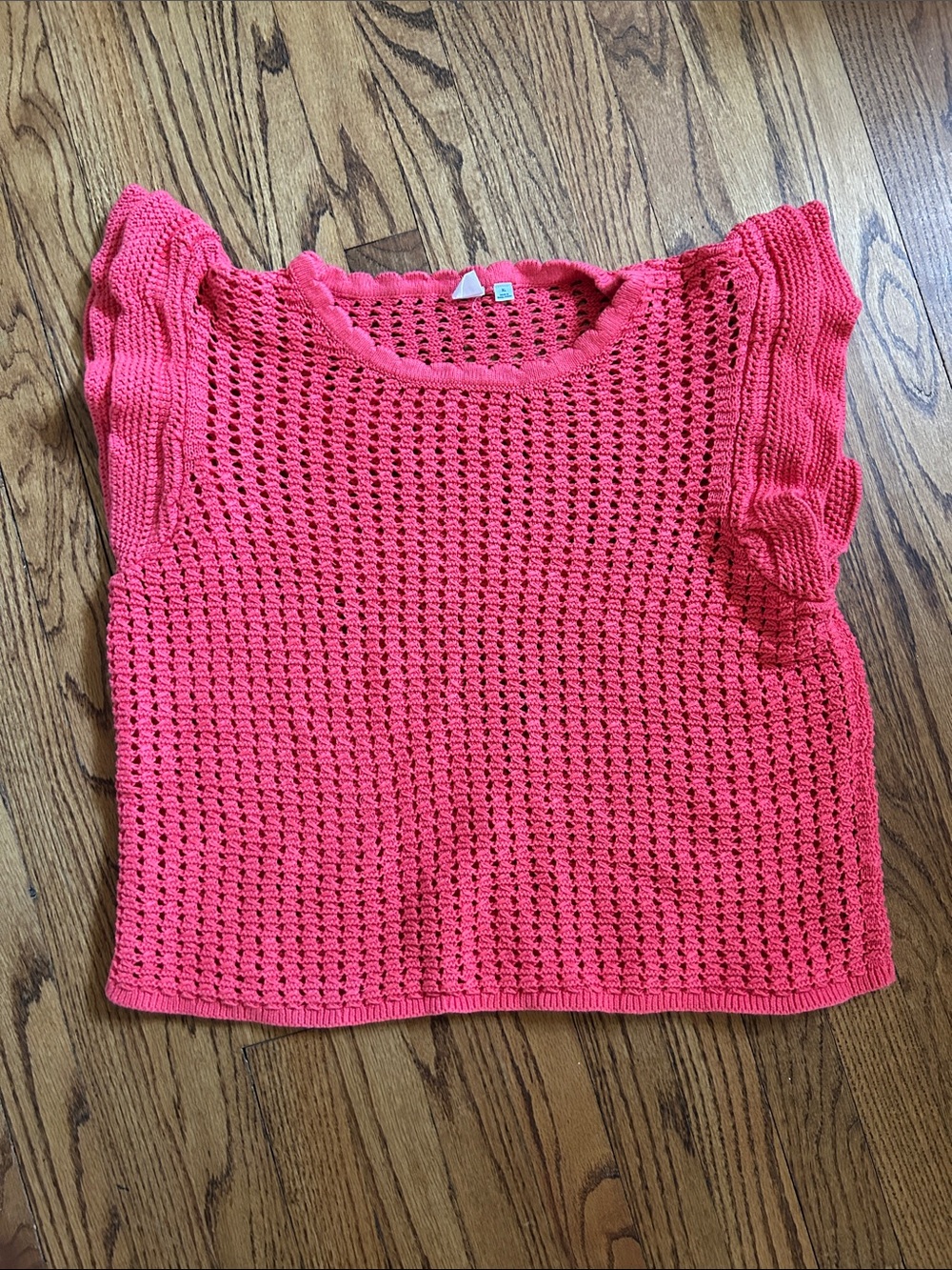 GAP Coral Crochet Flutter Sleeve Crop Top